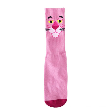 Pink Happy Socks Patrón personalizado para mujeres Calcetines de suhi Sushi Teen Tube Socks al por mayor